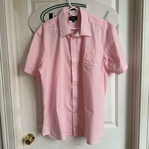 Omega Men's Light Pink Casual Button Down Shirt